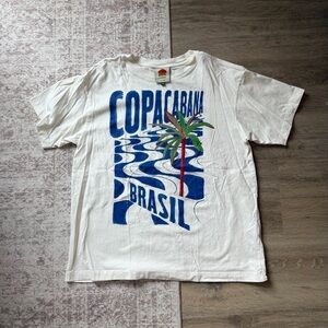 FARM Rio White Tee with Blue Copacabana Graphic